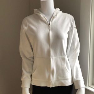 L.L.Bean Hooded White Micro Fleece Jacket XS